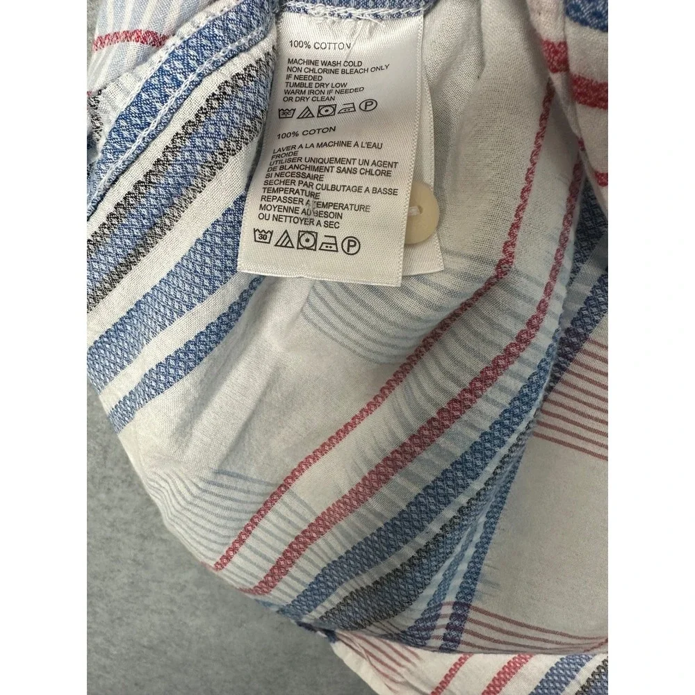Tommy‎ Bahama Mens Short Sleeve Button Up Shirt Multi Color Stripe Plaid Size M